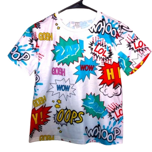 SHEIN White Comic Book Word T-Shirt